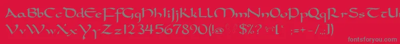 CarolingiaBigfootNormal Font – Gray Fonts on Red Background