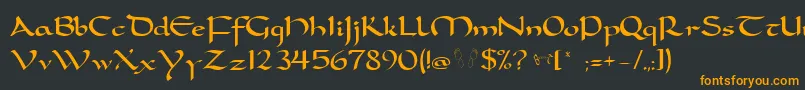 CarolingiaBigfootNormal Font – Orange Fonts on Black Background