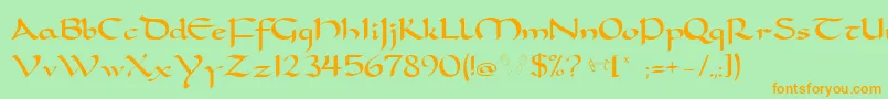 More about CarolingiaBigfootNormal Font CarolingiaBigfootNormal Font – Orange Fonts on Green Background