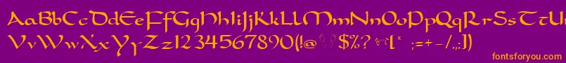 CarolingiaBigfootNormal Font – Orange Fonts on Purple Background