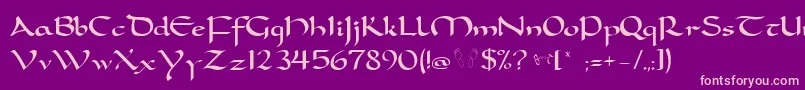 CarolingiaBigfootNormal Font – Pink Fonts on Purple Background
