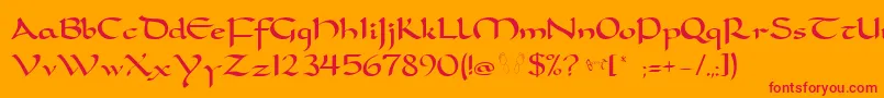 CarolingiaBigfootNormal Font – Red Fonts on Orange Background