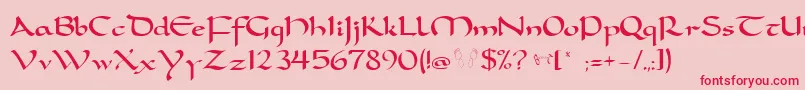 CarolingiaBigfootNormal Font – Red Fonts on Pink Background