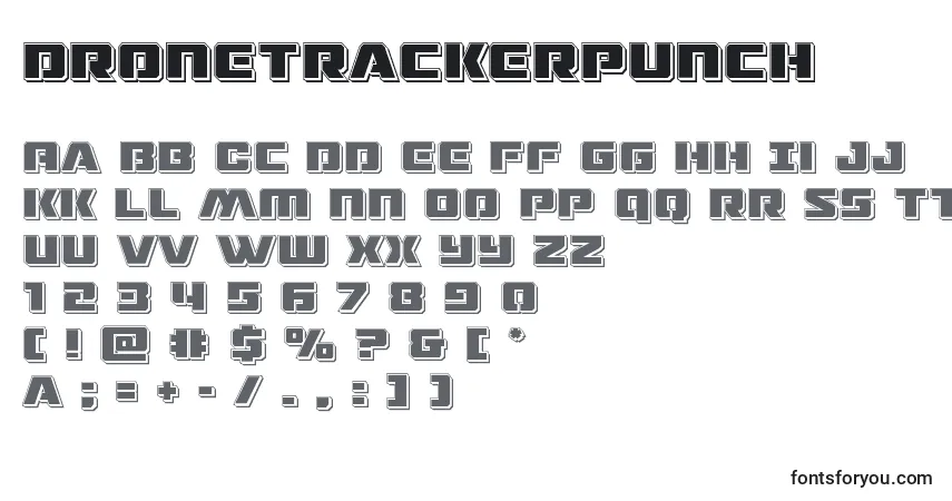 Schriftart Dronetrackerpunch – Alphabet, Zahlen, spezielle Symbole