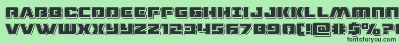 Dronetrackerpunch Font – Black Fonts on Green Background