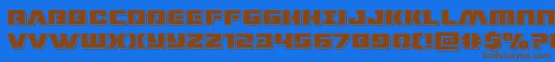 Dronetrackerpunch Font – Brown Fonts on Blue Background