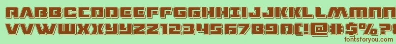 Dronetrackerpunch Font – Brown Fonts on Green Background