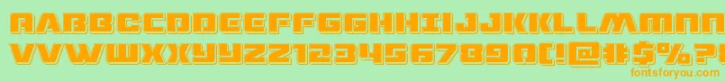 Dronetrackerpunch Font – Orange Fonts on Green Background