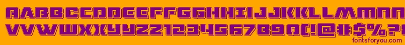 Dronetrackerpunch Font – Purple Fonts on Orange Background