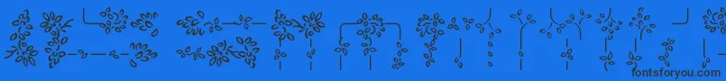 Czcionka AuriolVignette – czarne czcionki na niebieskim tle