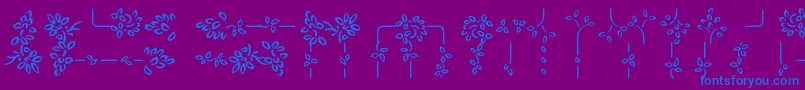 フォントAuriolVignette – 紫色の背景に青い文字