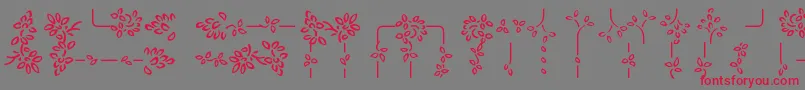 AuriolVignette-Schriftart – Rote Schriften auf grauem Hintergrund