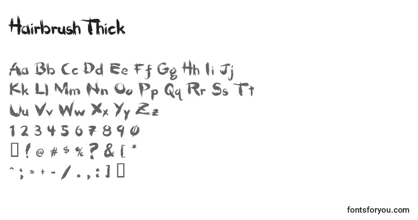 Fuente HairbrushThick - alfabeto, números, caracteres especiales