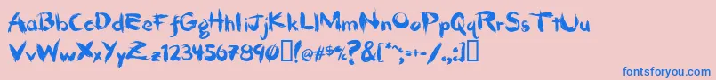 HairbrushThick-fontti – siniset fontit vaaleanpunaisella taustalla