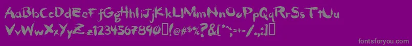 Więcej informacji o czcionce HairbrushThick Czcionka HairbrushThick – szare czcionki na fioletowym tle