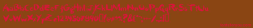 HairbrushThick Font – Red Fonts on Brown Background