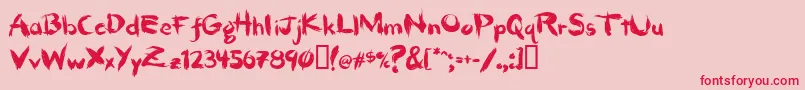 Шрифт HairbrushThick – красные шрифты на розовом фоне