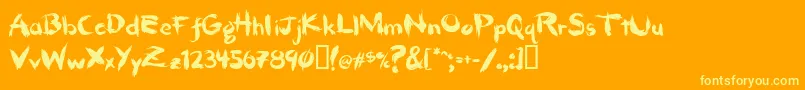 HairbrushThick-fontti – keltaiset fontit oranssilla taustalla