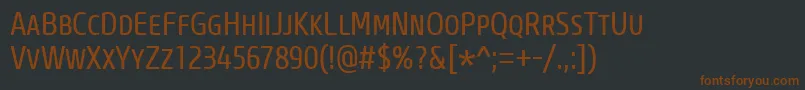 Шрифт CoreSansMSc47CnRegular – коричневые шрифты на чёрном фоне