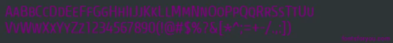 フォントCoreSansMSc47CnRegular – 黒い背景に紫のフォント