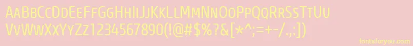 CoreSansMSc47CnRegular Font – Yellow Fonts on Pink Background