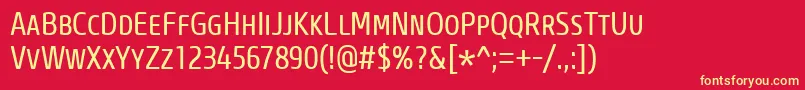 CoreSansMSc47CnRegular Font – Yellow Fonts on Red Background