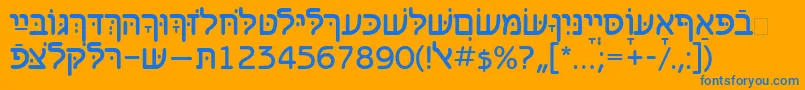 Benzionhebrewtt Font – Blue Fonts on Orange Background