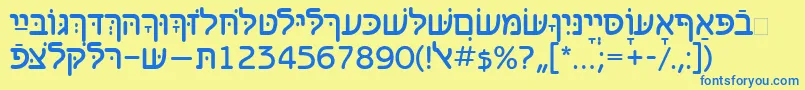 Benzionhebrewtt Font – Blue Fonts on Yellow Background