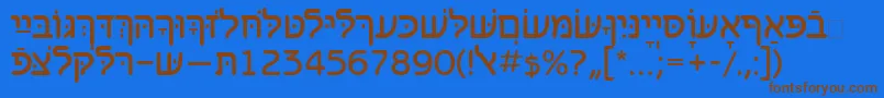 Benzionhebrewtt Font – Brown Fonts on Blue Background