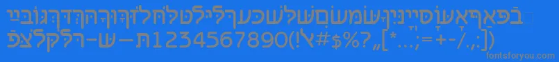 Benzionhebrewtt Font – Gray Fonts on Blue Background