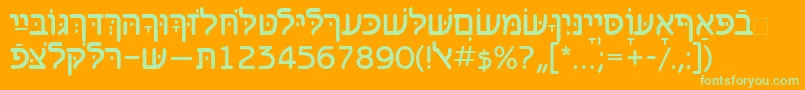 Benzionhebrewtt Font – Green Fonts on Orange Background