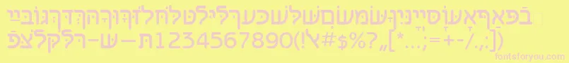 Benzionhebrewtt Font – Pink Fonts on Yellow Background