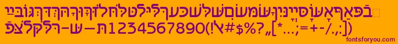 Benzionhebrewtt Font – Purple Fonts on Orange Background