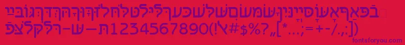 Benzionhebrewtt Font – Purple Fonts on Red Background