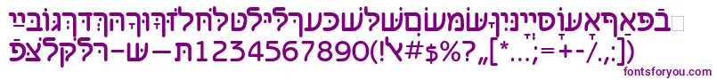 Benzionhebrewtt Font – Purple Fonts on White Background