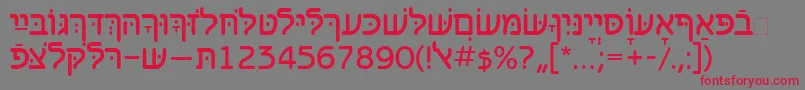 Benzionhebrewtt Font – Red Fonts on Gray Background