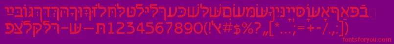 Benzionhebrewtt Font – Red Fonts on Purple Background