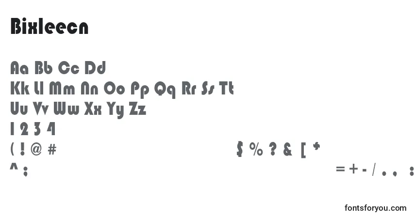 Schriftart BixleecndHeavy – Alphabet, Zahlen, spezielle Symbole