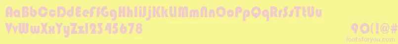 BixleecndHeavy-fontti – vaaleanpunaiset fontit keltaisella taustalla