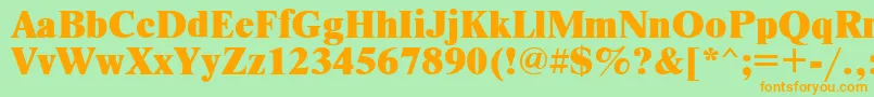 TimesetxRus-Schriftart – Orangefarbene Schriften auf grünem Hintergrund