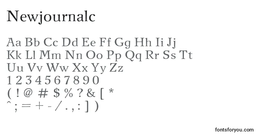 Шрифт Newjournalc – алфавит, цифры, специальные символы