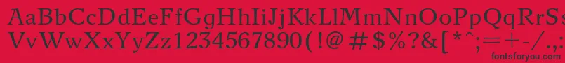 フォントNewjournalc – 赤い背景に黒い文字