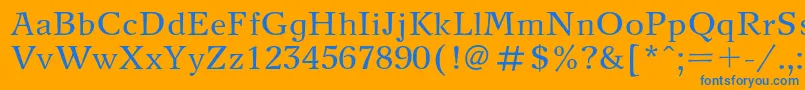 フォントNewjournalc – オレンジの背景に青い文字