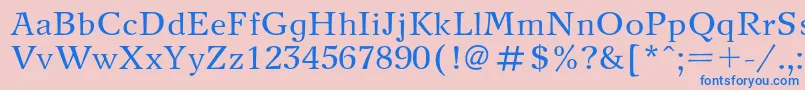 Newjournalc Font – Blue Fonts on Pink Background