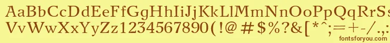 Newjournalc Font – Brown Fonts on Yellow Background