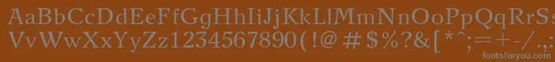 フォントNewjournalc – 茶色の背景に灰色の文字