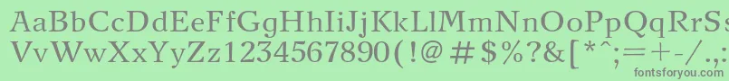 フォントNewjournalc – 緑の背景に灰色の文字