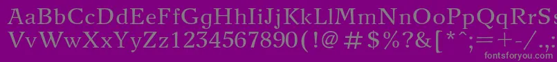 Newjournalc-Schriftart – Graue Schriften auf violettem Hintergrund