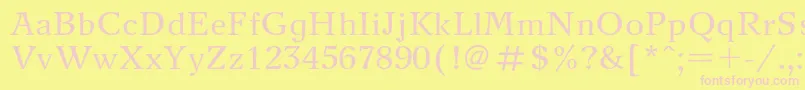 Newjournalc-fontti – vaaleanpunaiset fontit keltaisella taustalla