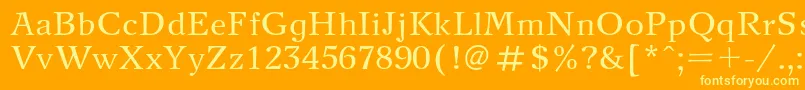 Newjournalc Font – Yellow Fonts on Orange Background